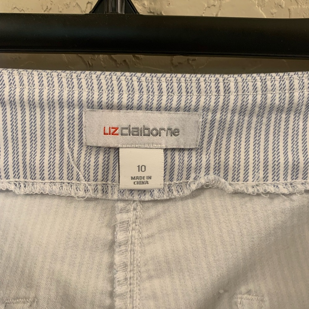 Liz Claiborne Blue and White Striped Shorts